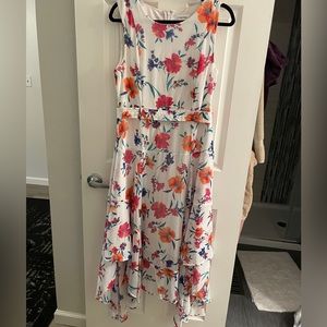 Calvin Klein handkerchief hem chiffon midi dress, size 12